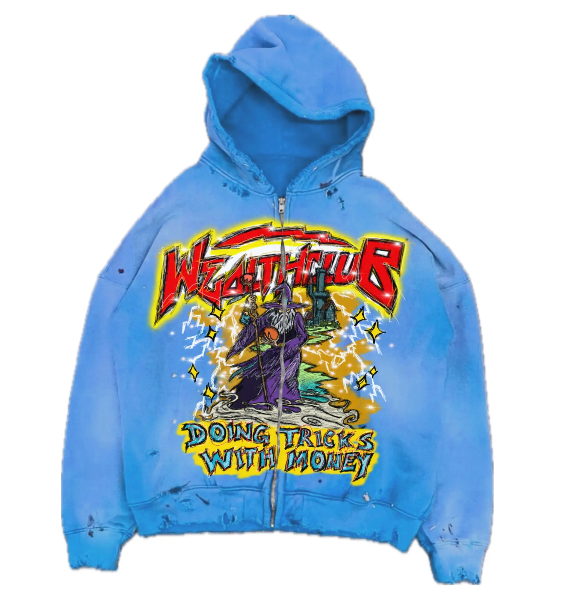 "Wealthy Wizard" Vintage Washed Hoodie