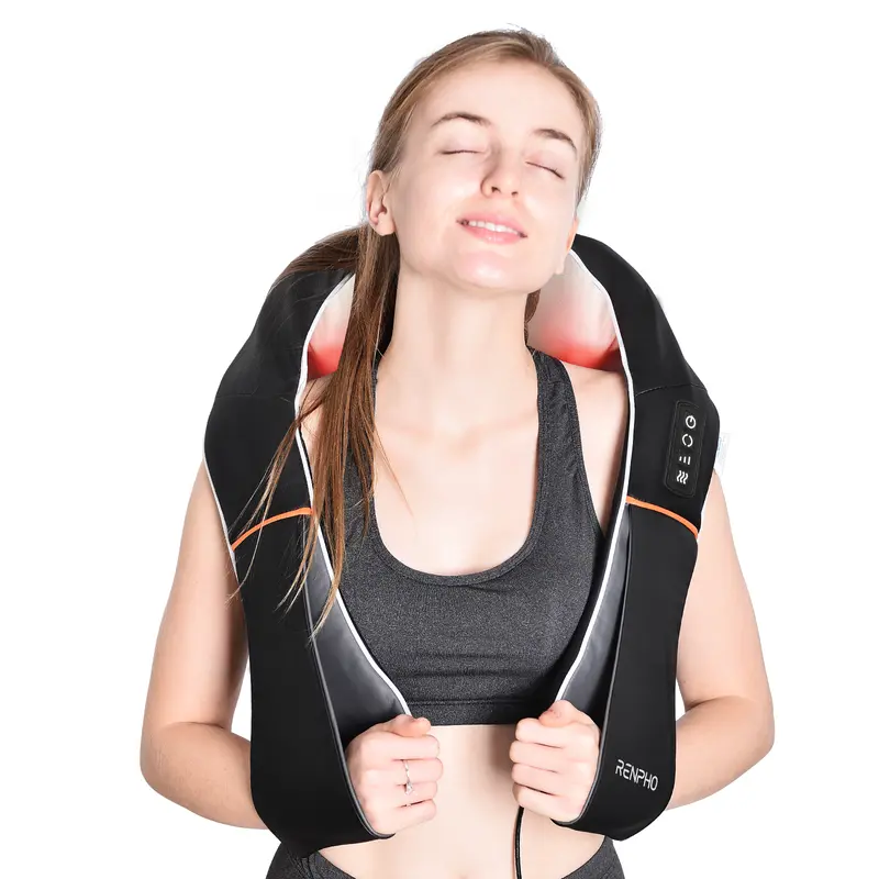 RENPHO Shiatsu Neck and Shoulder Back Massager with Heat, Electric Deep Tissue 3D Kneading Massage Pillow for Waist, Leg, Calf, Foot, Arm, Full Body Valentines Day Gift Choice for Man Women