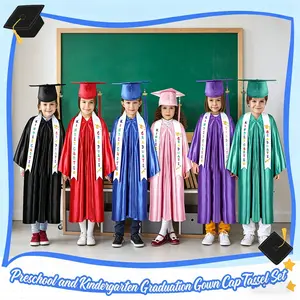 Kindergarten Bachelor's Gowns Graduation Ceremony Sets Cap Roller Woolen Fabric Children's Performance Costumes Graduation Attire