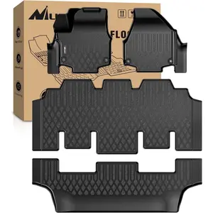 Nilight TPE Floor Mats for Chrysler Pacifica 2017 2018 2019 2020 2021 2022 2023 2024 2025 2026 (Not Hybrid) All Weather Custom Fit Heavy Duty Floor Liners fathersdaygift