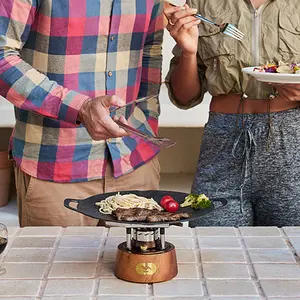 Self-Pressurized Alcohol Stove Outdoor Picnic Integrated Fierce Fire Windproof Gasification Foldable Portable Camping Burner for Environmental Protection