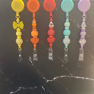 Badge Reels with Colorful Beads and Charms for Easy Identification and Organization