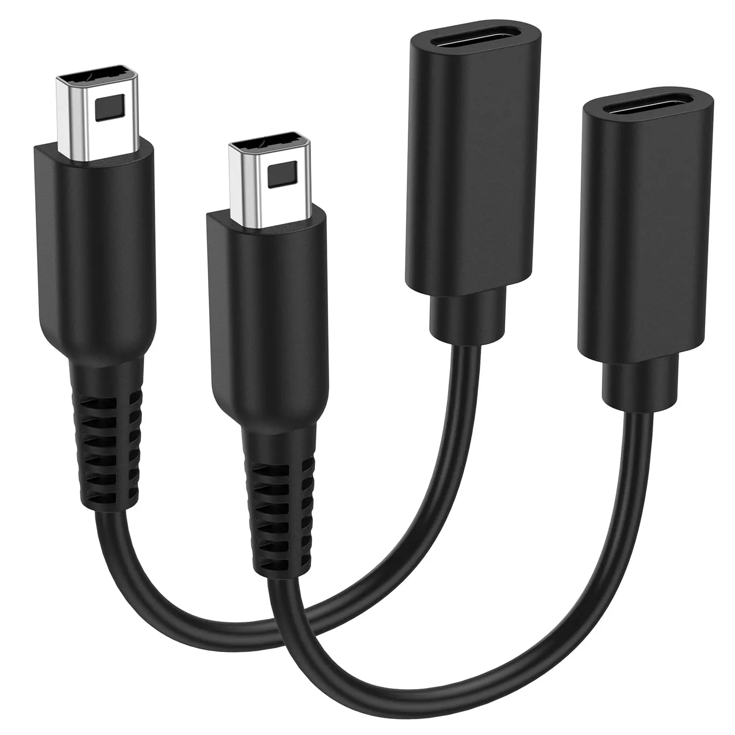 2-Pack USB C Charger Adapter for Handheld Gaming Consoles - 3DS, 3DS XL, 2DS, DSi, DSi XL - Electronic Protection Plug