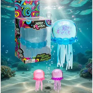 Cute Jellyfish Squishy Toy, Super Soft Glitter Fidget Toy, Satisfying Squeeze Sensory Toy, Fun Stress Relief Desk Toy, Easter Basket Stuffers & Gift Ideas