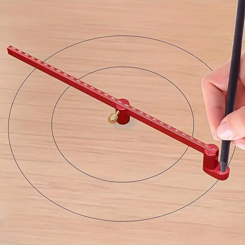 Woodworking Compass Scriber, Adjustable Circular Drawing Ruler, Measurement Tool, Hand Measuring Tool, Measuring Instrument, Aluminum Fixed-point Circle Line Marking Gauge Precision Ergonomic Industrial Drawing Tool