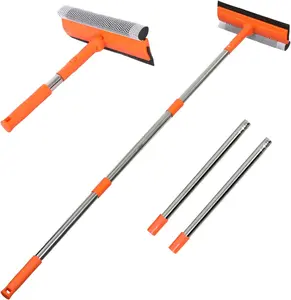 Professional Window Squeegee,2 in 1 Squeegee Window Cleaner with Long Stainless Steel Handle,Sponge Car Window Squeegee for Gas Station, Glass,Shower (Sponge Style) window squeegee-10