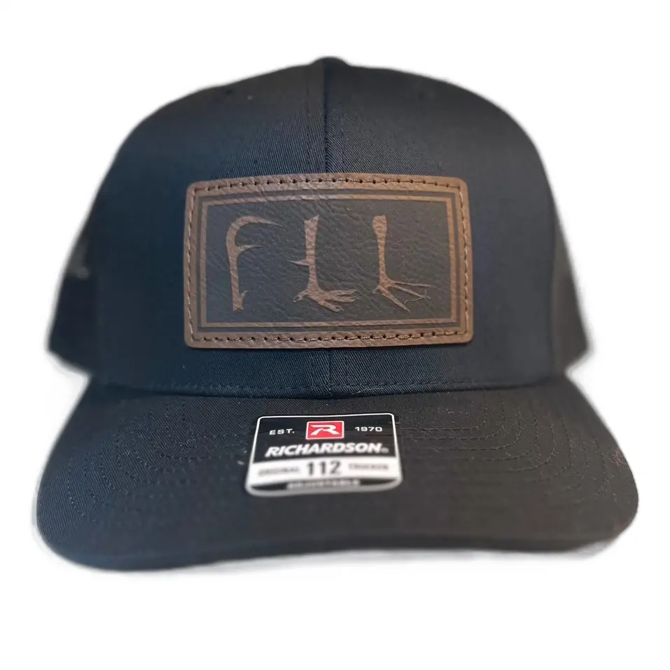 Black Richardson 112 Leather Patch Hunting Hat