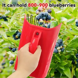 Plastic Berry Picker, Ideal for Blueberries/raspberries/blackberries/cranberries, Metal Comb, Ergonomic Handle, Easy-To-Use Berry Scoop