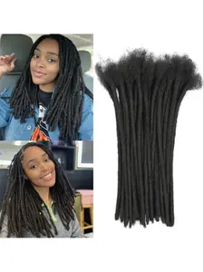 0.6cm Wide 30 Pcs Black Dreadlock Extensions | Afro Curly Fluffy Texture | Unisex, All Ethnicities Fit, Easy to Style & Maintain, Natural & Fashionable