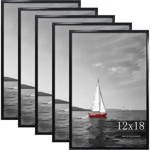 12x18 Poster Frame Set of 5, Black Picture Frames for Wall Mounting Vertically or Horizontally, Gallery Wall Frame