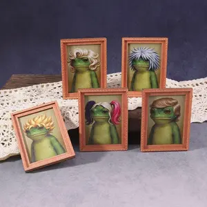 1PC Funny Frog Refrigerator Magnet, Fun Mini Photo Frame Frog Refrigerator Magnet, Home Decor, Great Holiday Gift, 1 Piece