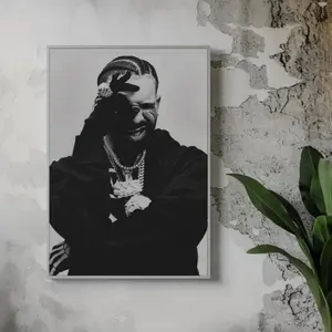 Hip Hop Wall Art, Black and White Musician Poster, Trendy Room Decoration