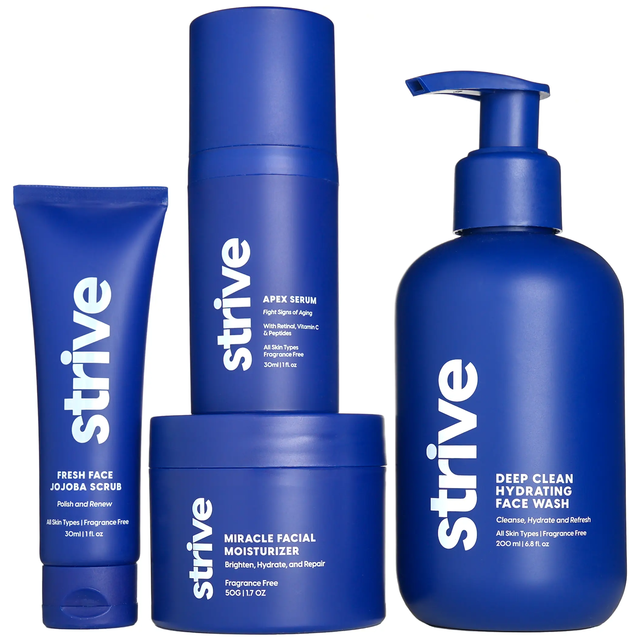 Strive Apex Skin Care Set - Advanced Anti Aging - Men's Skin Care, All Skin Types, Fights Dark Circles - Peptides, Retinal, Vitamin C, Niacinamide