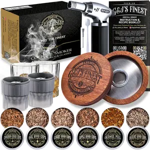 Whiskey Smoker Kit with Torch, 2 Glasses, 6 Wood Chips NO Butane