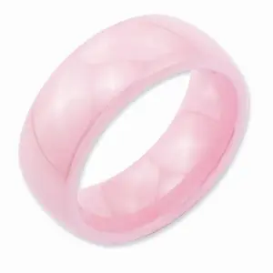 Pink Ceramic 8mm Polished Band