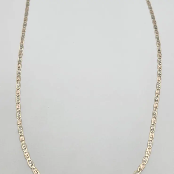 14k Solid Gold Florentino Chain Necklace 3 Oros 18" 3.3mm