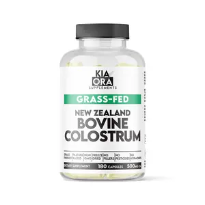 Grass-Fed Bovine Colostrum Supplement | 100% Beef Colostrum, Nutrient-Rich First Milk. New Zealand Sourced Bovine Supplements are Pasture Raised, Freeze Dried, Non-GMO, Pure, Raw, Clean. 180 Capsules