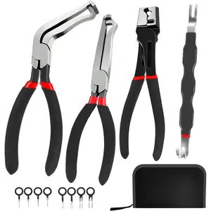 4 Pieces Electrical Disconnect Pliers for Cars, Electrical Connector Separator Tool and Automotive Electrical Connector Disconnect Pliers,Fuel Line Petrol Clip (Black 4 PCS)