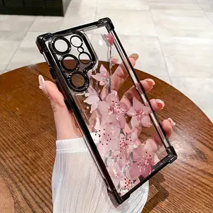 Pink Peach Blossom Pattern Anti-Drop, Shockproof, Protective New Phone Case for Galaxy S20/S20+/S20 FE/S20 Ultra/S21 5G/S21 FE 5G/S21 Ultra 5G/S22 5G/S22+ 5G/S22 Ultra 5G/S23/S23 Ultra/S24/S24 Plus/S24 Ultra/S24 FE, Perfect Gift for All Seasons