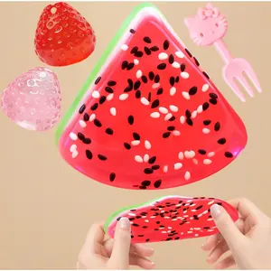 cute kawaii fruit squishies design this watermelon strawberry squishy set includes soft squeeze stress relief sensory toys as fidget toys great for kids adults party favors classroom prizes and stuffers