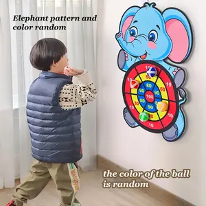 QIWJIVOP Interactive Elephant Sticky Ball Board Toy - Cartoon Elephant Design with Colorful Balls, Educational Number & Spinner Toy for Kids, Indoor/Outdoor Play, Develops Motor Skills & Hand-Eye Coordination, Christmas/Thanksgiving/New Year Gift, Elephan