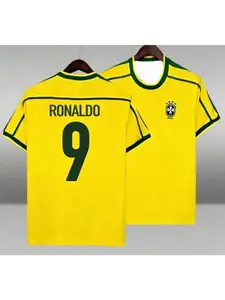 Summer popular sports T-shirt 3D printed Brazil breathable football outdoor breathable quick drying round neck top