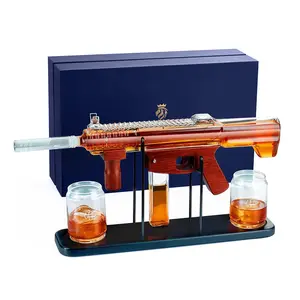 Kollea Gun Whiskey Decanter Set-Limited Edition, Detachable Decanter with Bullet Shot Shaped Glass, Cool Anniversary Birthday Gift for Him Husband Dad, Military Present Dispenser for Home Bar Drinking, Drinkware Stylish Utensils