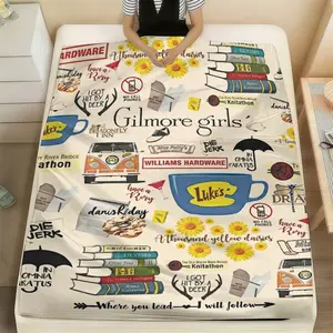 Gilmore Girl Bluee Collage Flannel  Blanket, Cozy Throw for Fans, Star Hollow Throw Blanket, Luke's Dinner Cozy Freece  – Stars Hollow Fan Decor ,Where You Lead Fan Gift ， Dragonfly Inn & I Got Hit By A Deer Fan Merch