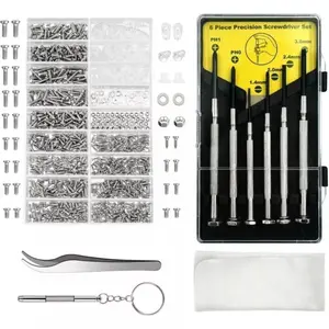 Upgrade Version Magneticoptical eyewear Eye Glass Repairing Kit, Eyeglass Repair Tool Kit with Compact Screw Box Include Nose Pads, Precision Screwdriver Set, 1000 assorted Screws, Tweezer for Eyeglass, Sunglass, Spectacles Watch & Reading glasses