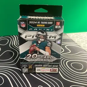 Panini 2024 Prizm Football 20-Card Hanger Box NFL Trading Cards with Exclusive Green Wave Prizms