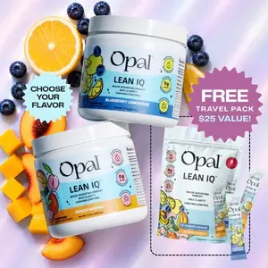 Opal LeanIQ Energy & Focus Drink Mix, Clean Energy, Mental Clarity & Mood Support with goBHB Ketones, Natural Caffeine, L-Theanine, Rhodiola & B6, Sugar Free, 0g Sugar, 10 Calories