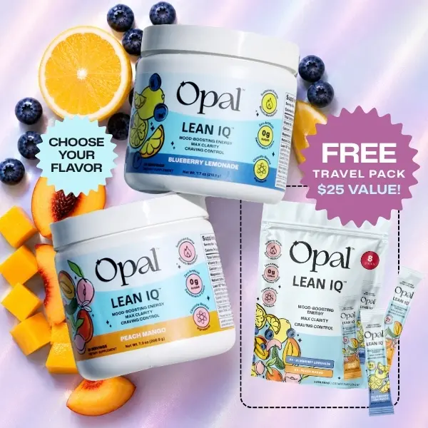 Opal Lean IQ Refresher - Energy & Focus Drink Mix, Clean Energy, Mental Clarity & Mood Support with goBHB Ketones, Natural Caffeine, L-Theanine, Rhodiola & B6