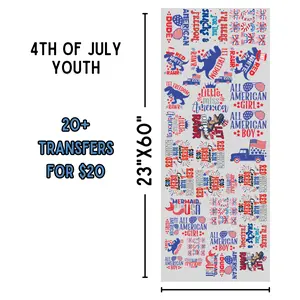 4th Of July Youth | Dollar Deals DTF Transfer Gang Sheet For Graphic Tees