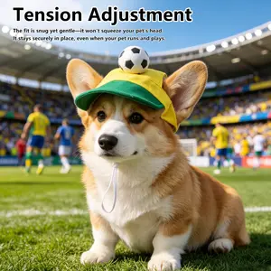 1pc Adjustable Football Themed Sun Visor for Pets, Breathable Costume Accessory with Tension Strap, Ideal for Small Dogs and Cats