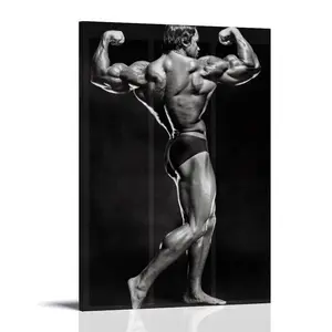Arnold-schwarzenegger Works-out His Muscles Poster Posters Music Album Cover Posters Canvas Wall Art High-Resolution Vintage Band & Artist Prints for Room