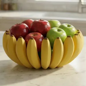 3D Printed Banana Theme Fruit Candy Tray, Modern Sweet Treat Holder for Kitchen Counter or Desk, Office Snack Decorative Plate, Plastic Dessert Plates