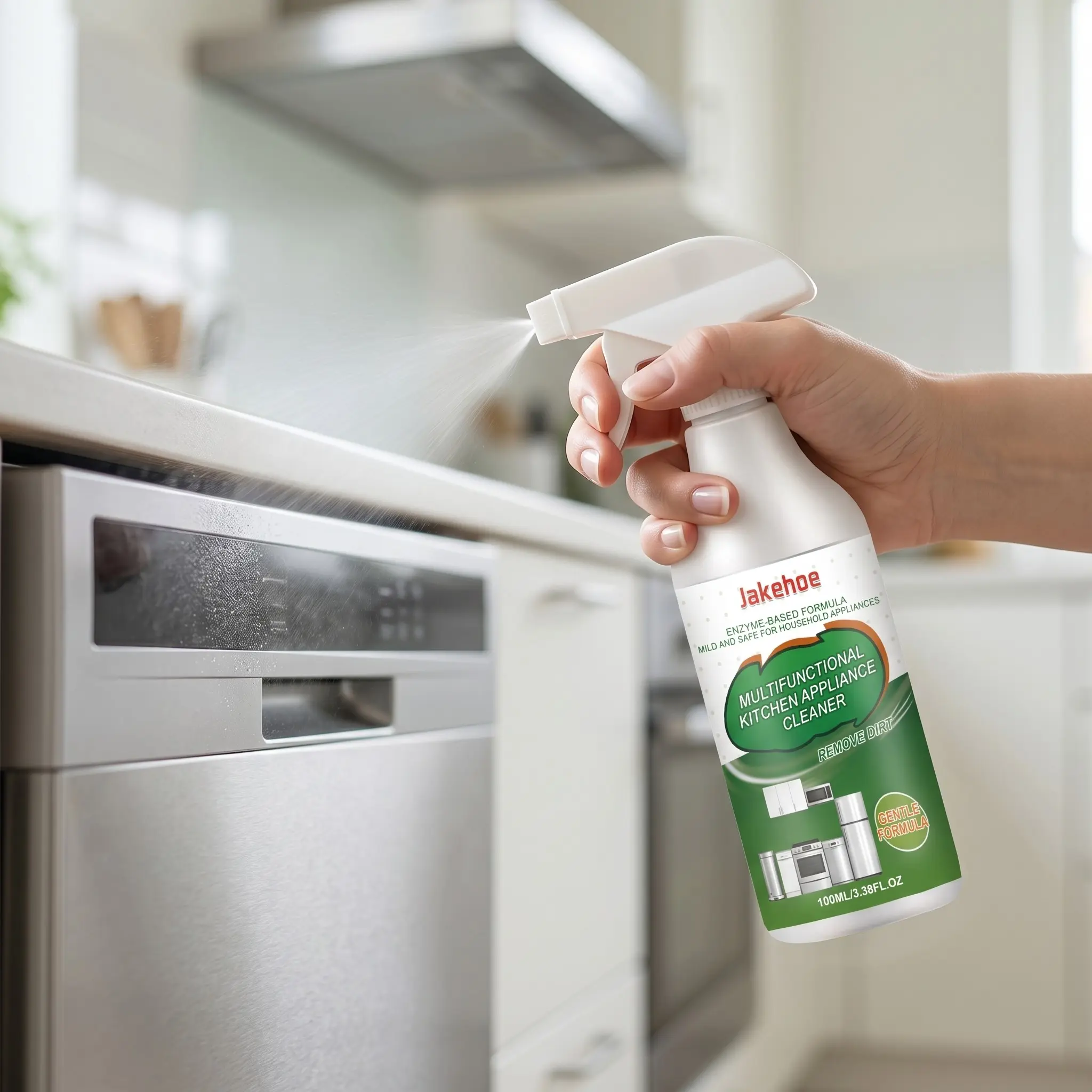 Jakehoe Kitchen Appliance Cleaner, Oven Microwave Degreaser, Gentle Non-Damaging, Quick Stain Removal, Specialized for Kitchen Appliances, Household Kitchen Cleaner
