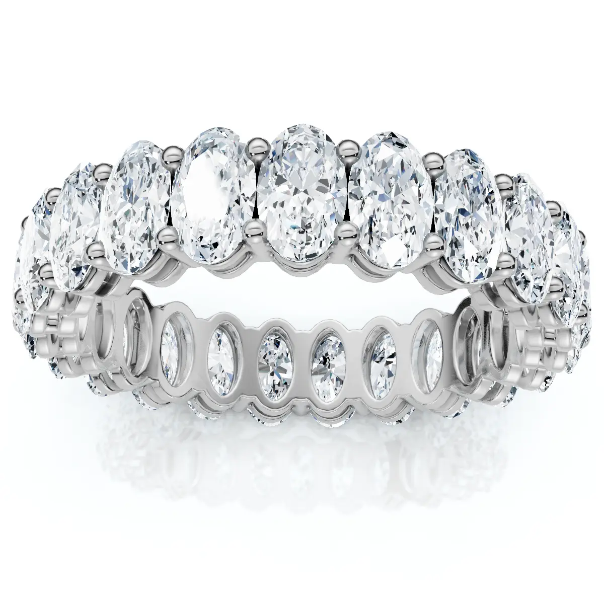 5 1/2CT Oval Diamond Eternity Wedding Ring Gold or Platinum Lab Grown