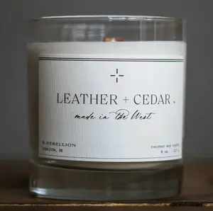 Leather + Cedar Candle 8 oz.
