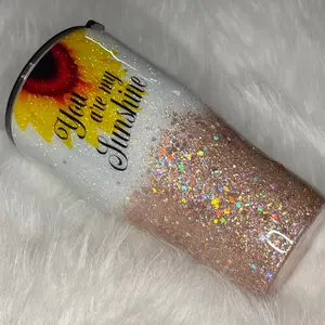 40 ounce glittered your are my sunshine tumbler
