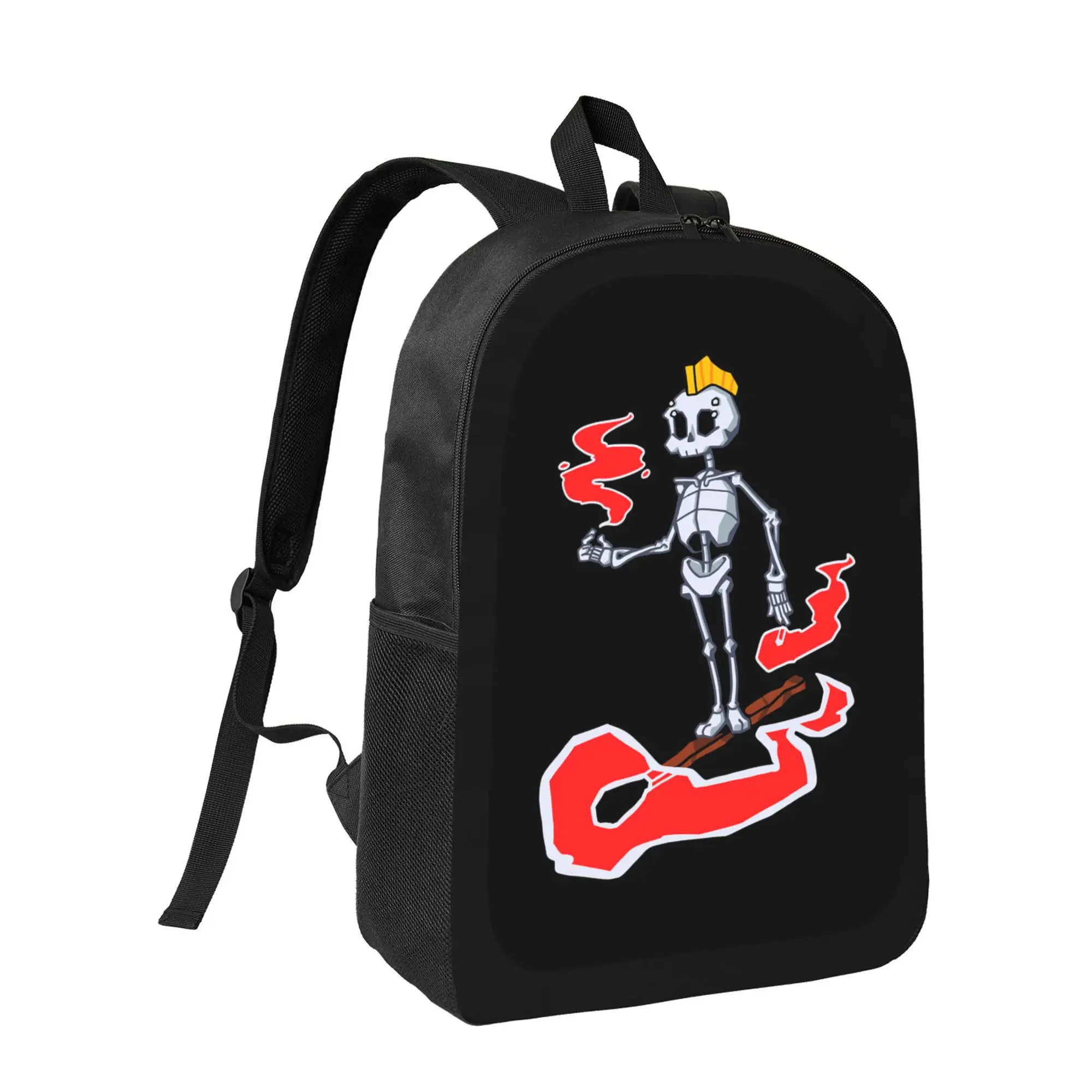 Let's Rock Unisex Double-Shoulder Backpack with Rock Music Graphic Print - Lightweight Large Capacity School Bag, Adjustable Padded Straps & Zipper Closure, Durable Black Backpack for Teens, &, Casual Everyday Use, for Teenager
