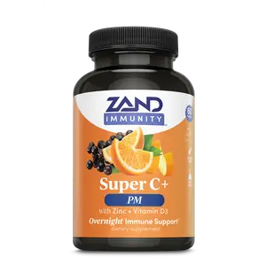 ZAND Super C+ PM Tablets - 1000 mg PureWay-C, Vitamin D-3, Zinc, Elderberry, Melatonin for Overnight Immune Support, Gluten-Free, Non-GMO - Healthcare