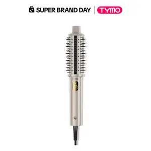 TYMO STYLUX PRO 1.5-Inch Thermal Brush 2-in-1 Hair Straightener and Curler for All Hair Types with 800M Negative Ion Output, 5 Temperature Settings and Dual Voltage, Black Friday Women Gift, Gift Baskets Ideas fathersdaygift