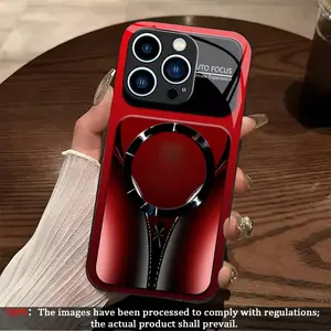 Gradient Glossy Glass Built-in Strong Magnetic Case for iPhone 11–17 Pro Max, Integrated Full Camera Lens Protector, Shockproof Electroplated Soft Edge Cover Fits Car Mount & Wireless Charging