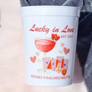 Lucky In Love Cups, Vegas Bachelorette Cup, Atlantic City Party Cups, Casino Bach Party