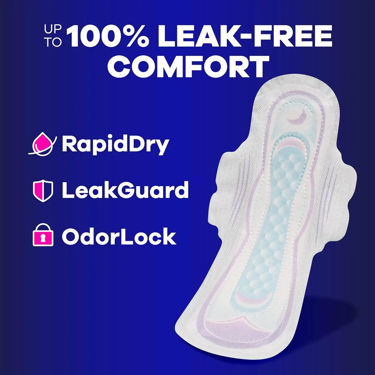 Women's Ultra-Thin Winged Feminine Pads, Size 5 Extra Heavy Overnight Absorbency, Unscented, 100% Leak-Free Comfort, 34 Count