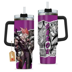 STORMMECH- Garou 40oz Tumbler, One Punch Man Water Bottles, Anime Tumbler With Handle, Anime Fan Gift, Anime Stainless Steel Tumbler, Otaku Gift