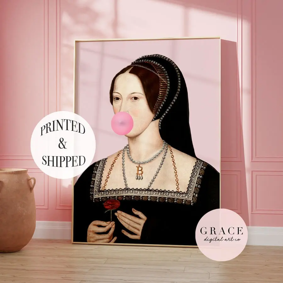 Pink Anne Boleyn Tudors Poster - Unframed