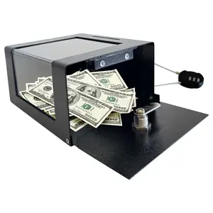 D7-B - Steel Locking Tip Box - Heavy-Duty Secure Tip Jar with Combination Cable Lock, Ideal for Taxi Tips, Donations, Suggestions, Business Cards, Cash, and More in Family Churches, Restaurants, and Events