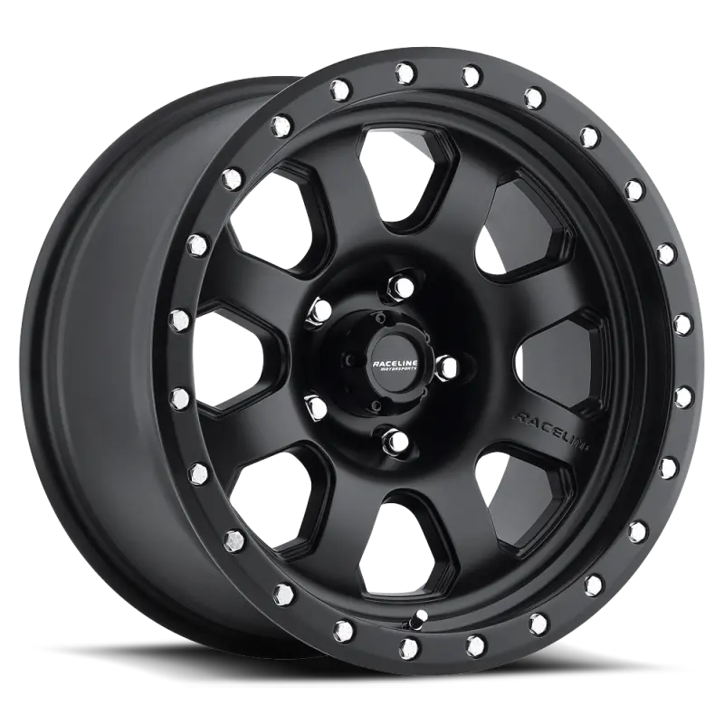 Raceline 929B Avenger 17x9in / 5x139.7 BP / -12mm Offset / 107.95mm Bore - Satin Black Wheel